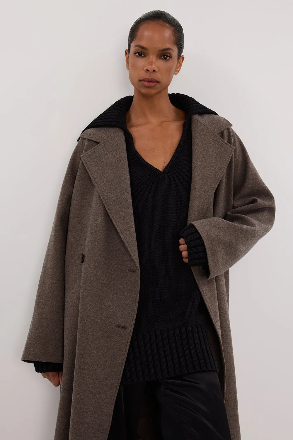 YORK COFFEE OVERSIZED WOOL BLEND COAT